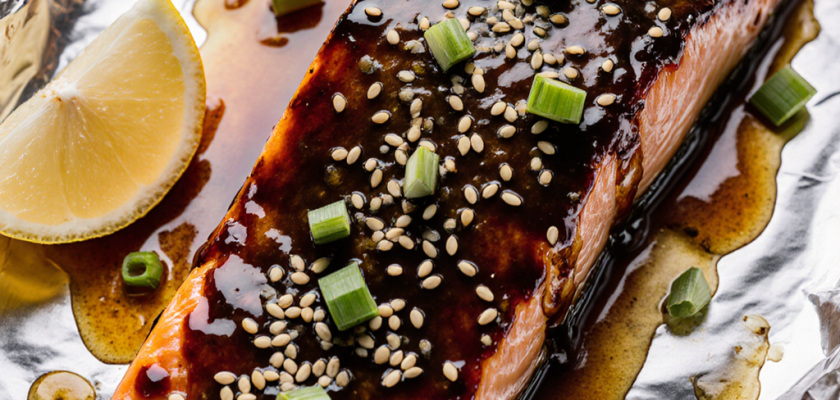 Four-Ingredient Spiced Miso Glazed Salmon