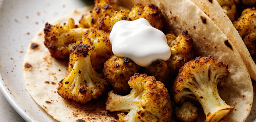 Four-Ingredient Spiced Roasted Cauliflower Tacos
