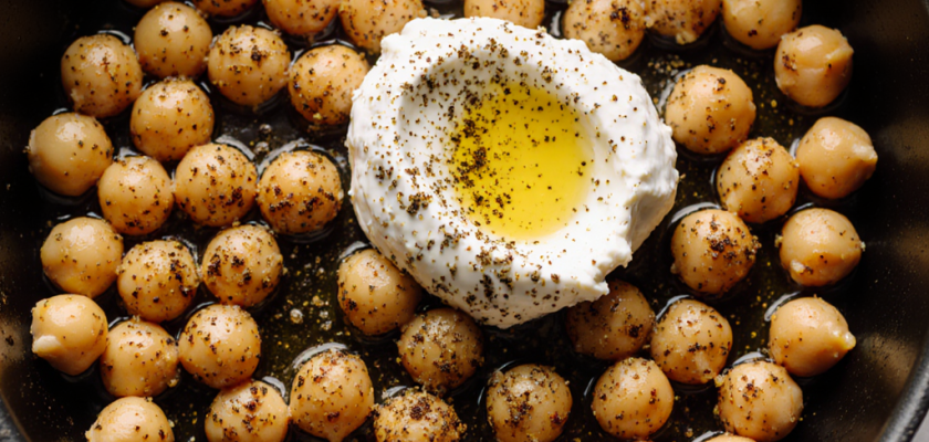 Four-Ingredient Spiced Za'atar Chickpeas with Labneh