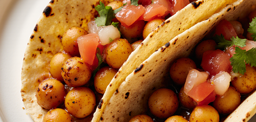 Four-Ingredient Spicy Chickpea Tacos