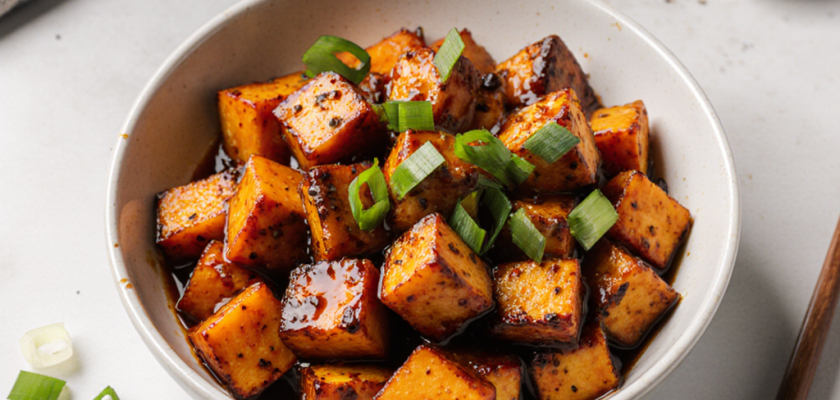 Four-Ingredient Spicy Miso Sweet Potato Bites