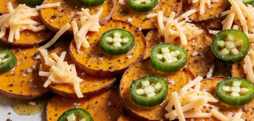 Four-Ingredient Spicy Sweet Potato Nachos