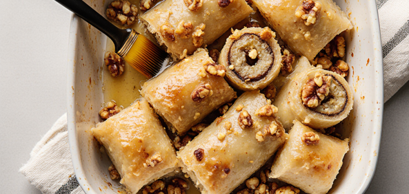 Four-Ingredient Walnut Baklava Rolls