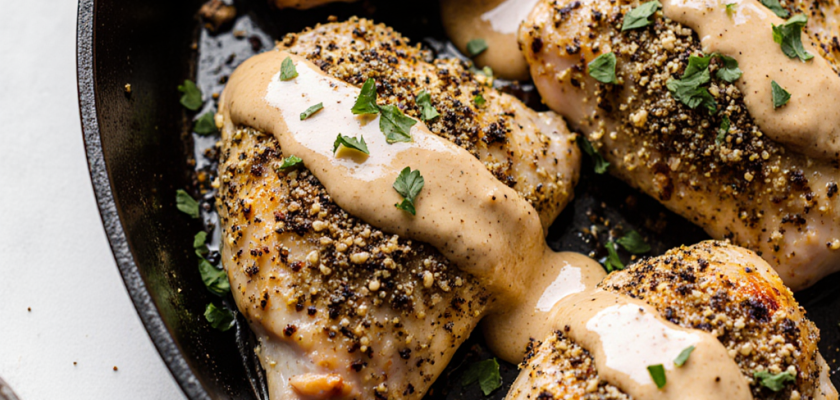 Four-Ingredient Za'atar Chicken with Tahini Sauce