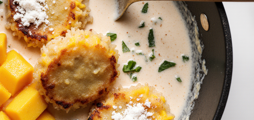 Four-Ingredient Coconut Mango Rice Fritters