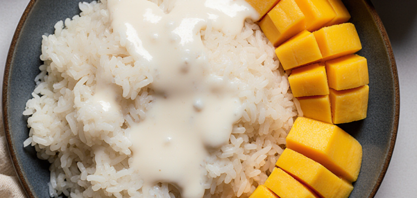 Four-Ingredient Coconut Sticky Rice with Mango