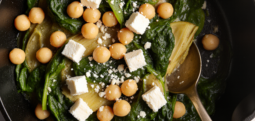 Four-Ingredient Greek Chickpea Sauté