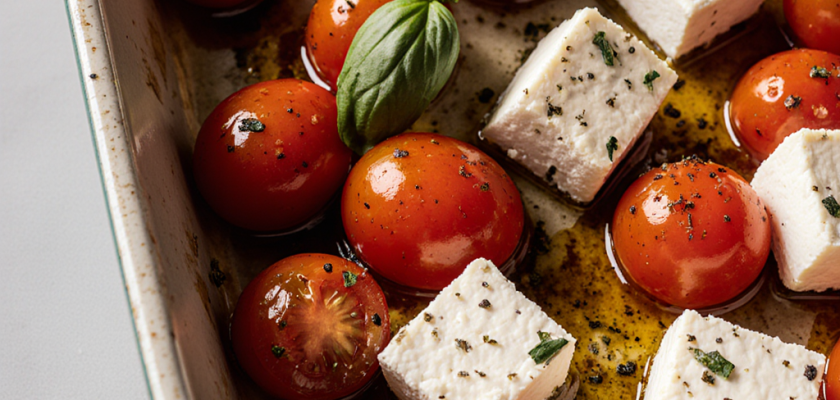 Four-Ingredient Greek Roasted Feta with Tomatoes