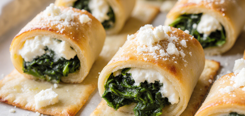 Four-Ingredient Greek Spinach Roll-Ups
