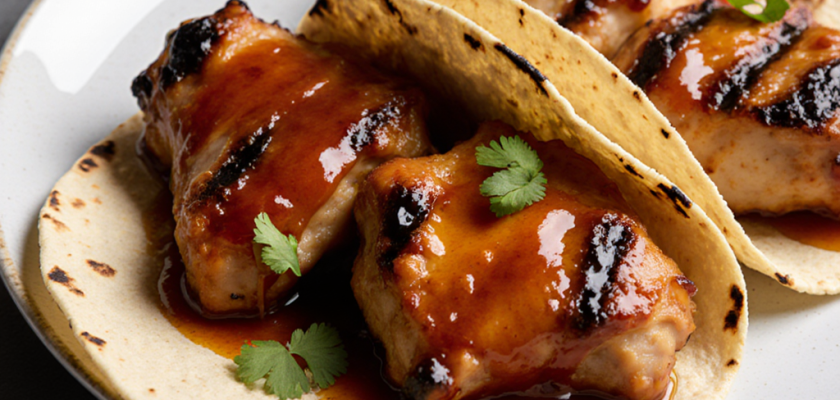Four-Ingredient Grilled Gochujang BBQ Chicken Tacos