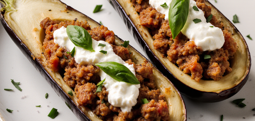 Four-Ingredient Italian Stuffed Eggplant