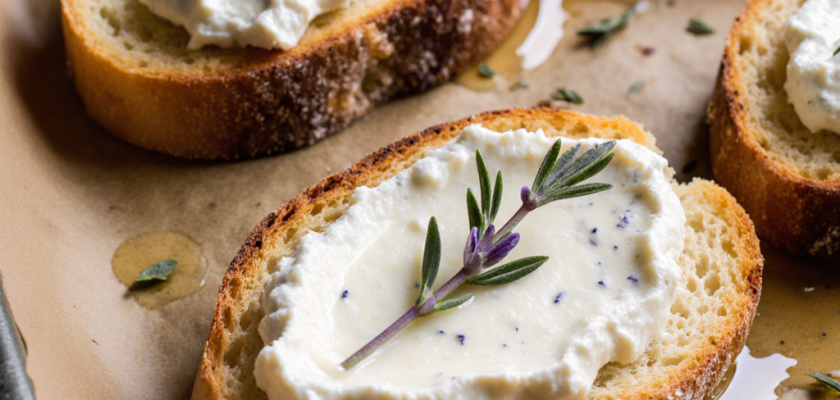 Four-Ingredient Lavender Honey Bruschetta