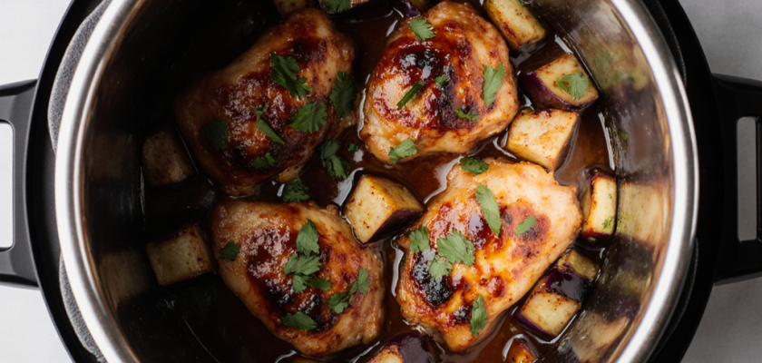 Four-Ingredient Miso Glazed Chicken and Eggplant