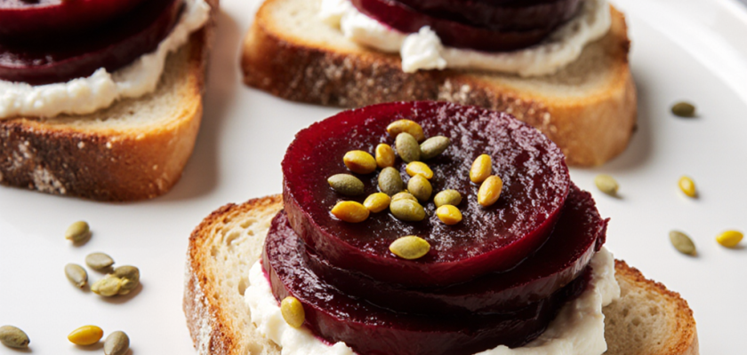 Four-Ingredient Pickled Beet Tartines
