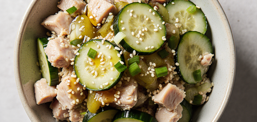 Four-Ingredient Pickled Cucumber and Chicken Salad