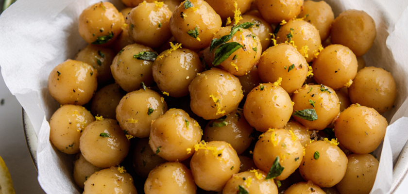Four-Ingredient Roasted Lemon Herb Chickpeas