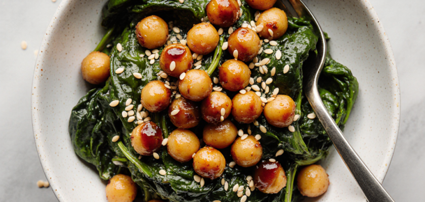 Four-Ingredient Soy-Glazed Chickpeas