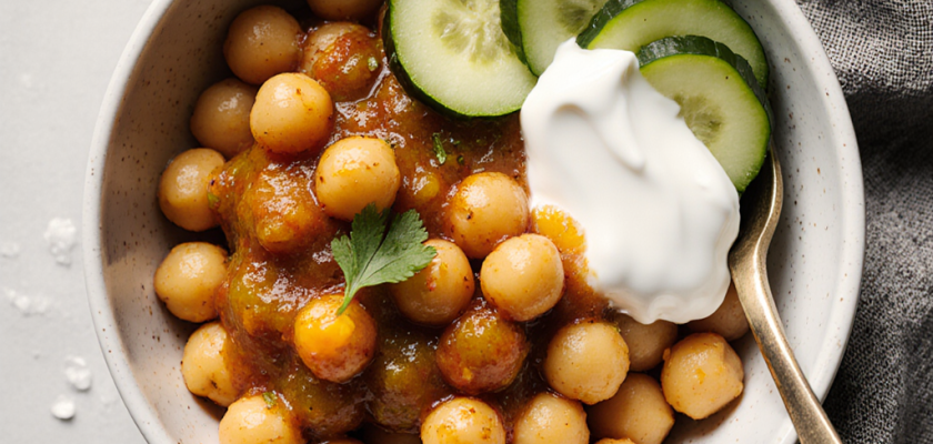 Four-Ingredient Spicy Pickled Chickpea Bowl
