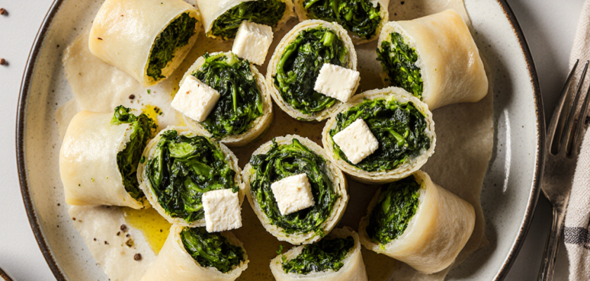 Four-Ingredient Spinach and Feta Rolls