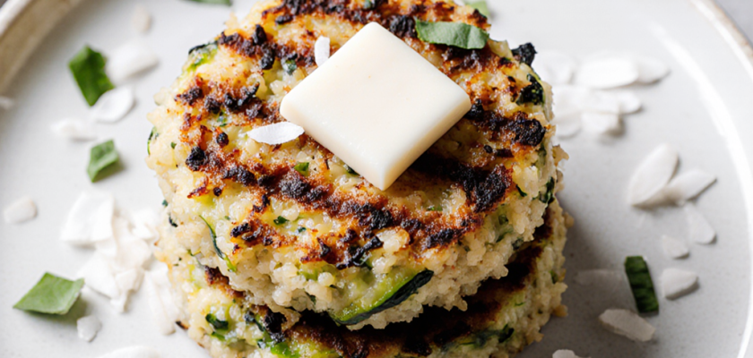 Four-Ingredient Thai Grilled Coconut Quinoa Cakes
