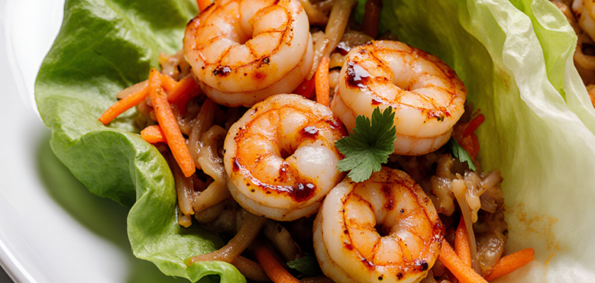 Four-Ingredient Thai Shrimp Lettuce Wraps