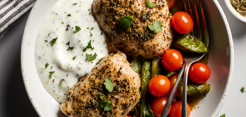 Four-Ingredient Za'atar Chicken with Steamed Vegetables